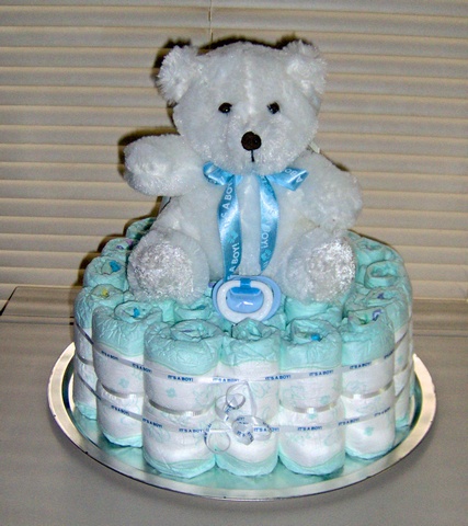 Blue/Boy Single Layer Diaper Cake